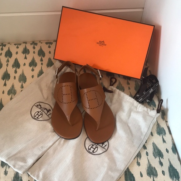 Hermes Shoes - Hermes Kola Veau Sandals in color Naturel NIB